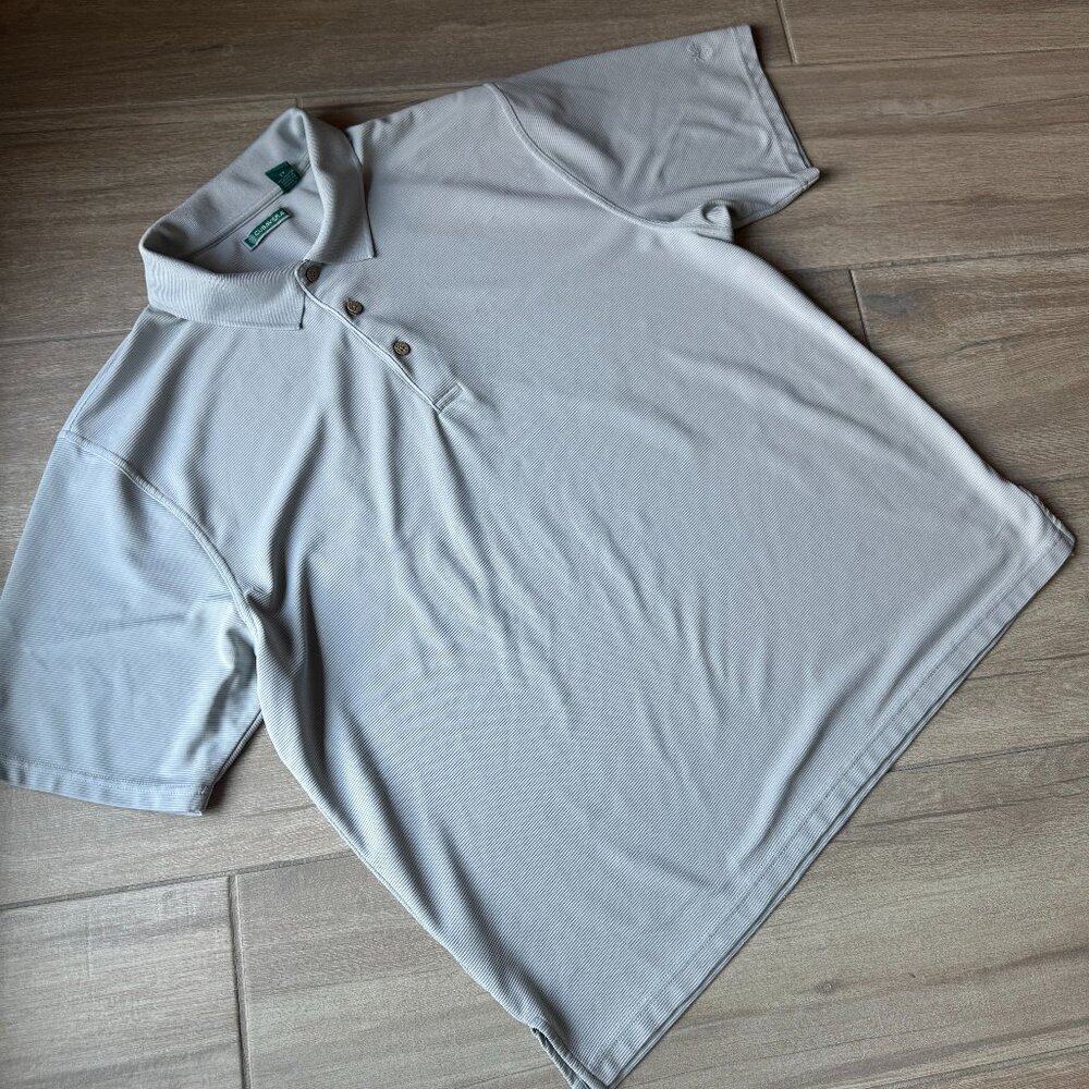 Cubavera Light Gray Short Sleeve Polo Shirt – Men’s 2XL Casual Golf Top